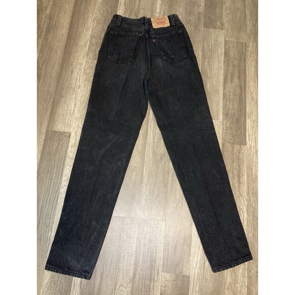 Levi's 501 Vintage 90s 7 JR Straight Black Denim Jeans 24x32 Red Tag USA (1991) - Picture 5 of 11